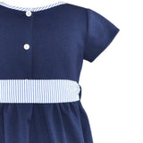 Anais Knit Navy Dress with Stripe belt