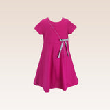 Hannah Girls Fuchsia Dress with Floral Combination