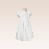 Kasandra Girls White Dress with Ruffles at Front and Collar