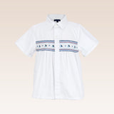 Lyam Boys Navy Collared Shirt with Smock detail and Shorts set