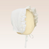 Lois Christening Dress with Embroidery and Smock Details 3-piece set with Cap and Diaper Cover