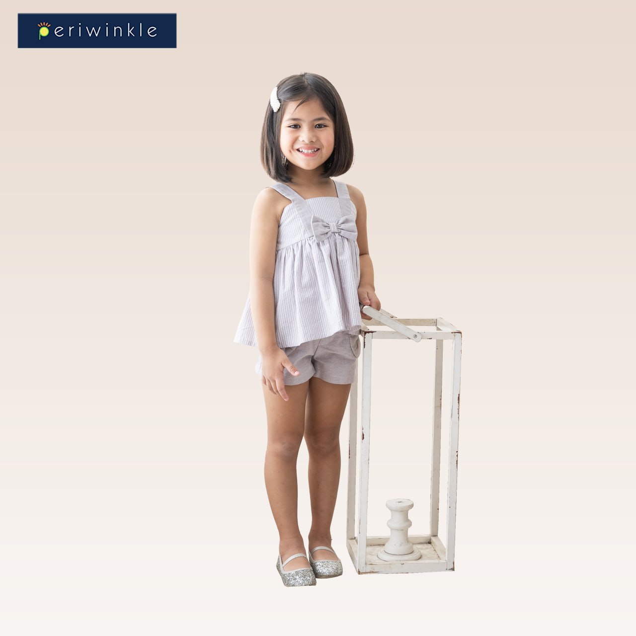 Jacqueline Girls Grey Top and Shorts Set