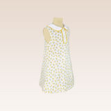 Lorreine Girls  Yellow Printed Shift Dress with Faux Placket