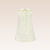 Lorreine Girls  Yellow Printed Shift Dress with Faux Placket