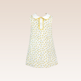 Lorreine Girls  Yellow Printed Shift Dress with Faux Placket