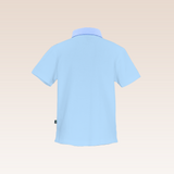 Imman Boys Blue Polo Pique with Chambray Collar