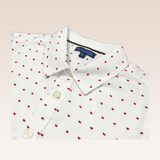 David Boys Red Swiss Dot Short Sleeve Buttoned-down Shirt