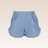 Georgina Girls  Blue Gartered Ruffled Shorts