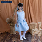 Francesca Girls Blue Drop Waist Textured Party Dress