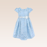 Ganika Girls Blue Textured Party Dress