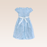 Ganika Girls Blue Textured Party Dress