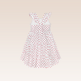 Bella Girls White Printed Tiered Dress