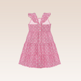 Bella Girls Pink Printed Tiered Dress