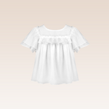 Heather Girls White Flowy Top