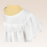 Heather Girls White Flowy Top