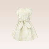 Faye Girls Gold Textured Party Dress