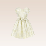 Faye Girls Gold Textured Party Dress