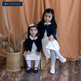 Ivoree Girls Navy Cardigan and Dress Set