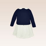 Ivoree Girls Navy Cardigan and Dress Set