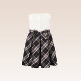 Macey Girls Checkered Dark Red Skirt with Bows