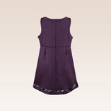 Oonah Girls Bordeaux Red Shift Dress with Contrast Detailing