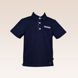 Neil Boys Navy Polo Pique Shirt