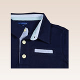 Neil Boys Navy Polo Pique Shirt