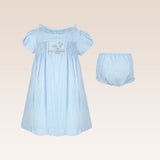 Nayla Baby Girls Light Blue Smocked Dress