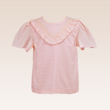 Ocean Girls Pink Ruffle Lace Top