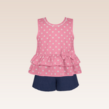 Bellamy Girls Pink Ruffled Bow Top and Shorts Set