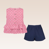 Bellamy Girls Pink Ruffled Bow Top and Shorts Set