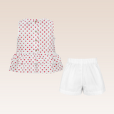 Bellamy Girls White Ruffled Bow Top and Shorts Set