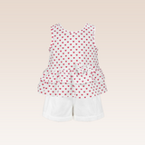 Bellamy Girls White Ruffled Bow Top and Shorts Set