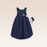 Gertrude Girls Navy Party Dress with Headband