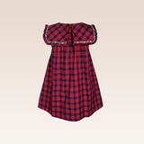 Olive Girls Red Plaid Smocked Dress