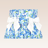 Amelia Girls Periwinkle Blue Printed Dress with Bows