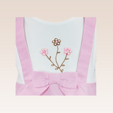 Jeanne Baby Girls Pink Embroidered Jumper Dress with Diaper Cover