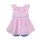 Dorothee Baby Girls and Girls Gingham Ruffled Top and Shorts