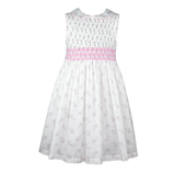 Rose Pink Full smocked dress with collar